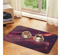 Star Field in Deep Space Patterned Pet Feeding Mat with Water-Absorbing PU Top & Rubber Base - Anti-Slip Dog Cat Food Mat for Cats, Dogs & Pets, 40x60cm