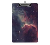 Star Field in Deep Space Plastic Clipboard with Low Profile Clip,A4 Size Clipboards Fashion Clip Boards Colored Clip Board for Office Classroom Teacher with Hanging Hook