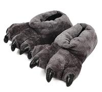 STAR FIRE Unisex Leopard Paw Slippers Bear Paw Slippers Comfortable Warm (36-43 EU, Grey)