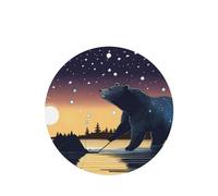 Star Fishing Bear Pattern Car Air Fresheners 6 Pcs Round Shape Hanging Aromatherapy Tablets Scented Fresheners For Bedroom Bathroom
