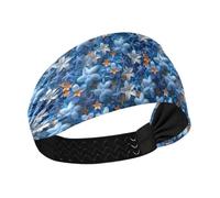 Star Flower Sapphire Blue Modern Decor Moisture Wicking women's fashion headbands Stretchy head bandanas for women for basketball basketball basketball cintas para el pelo de mujer