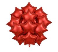 Star Foil Balloons, Metallic Red, 18 in, 20-Pack Party Decorations | Glossy reflective 5-point design, for birthdays, weddings and graduations, suited to hanging, floating or grouped photo areas