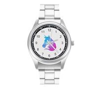 Star Galaxy Nebula Unicorn Men's Casual Watch with Stainless Steel Strap Alloy Quartz Wrist Watches