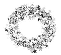 Star Garland, Colorful Glittering Foil Star Shaped Tinsel Wire Garland for Christmas Tree Decoration Wedding Birthday Party Festive Ornament, Silver 24.6ft