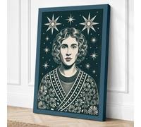 Star-Gazer Japandi Canvas Wall Art Print 36x24 Inch (91 x 61 cm)