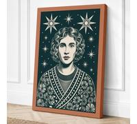 Star-Gazer Japandi Canvas Wall Art Print 36x24 Inch (91 x 61 cm)
