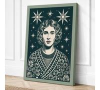 Star-Gazer Japandi Canvas Wall Art Print 36x24 Inch (91 x 61 cm)