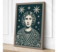 Star-Gazer Japandi Canvas Wall Art Print 36x24 Inch (91 x 61 cm)