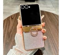Star Goddess Glitter Diamond Ring Phone Case For Samsung Galaxy Z Flip 7 6 5 4 3 ZFlip7FE ZFlip6 5G Cover,Pink,For Galaxy Z Flip3 5G