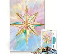 Star Gold Glass Deco 1000 Piece Jigsaw Puzzles for Adults Teenagers Cognitive Toy Leisure Fun Pattern Assembly Festive Gift 50x75cm