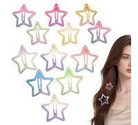 Star Hair Clip Gradient, Star Shaped Hair Clips, Colorful Pins with Strong Grip for Styling Hold Party Festival Kids Wedding Girls
