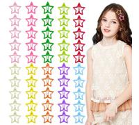 Star Hair Clips and Barrettes Set 50 PCS 1.22" Cute Sparkling Star Shaped Hairclips Colorful 2000s Y2k Hair Accessories for Girls Women, Non-slip Metal Snap Hair Clip