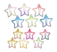 Star Hair Clips - Metal Gradient Star Barrettes 6cm 4cm | Non-Slip Colorful Mini Hairpins For Baby Girl Kids | Assorted Decorative Hair Accessories For Party Festival School Easter