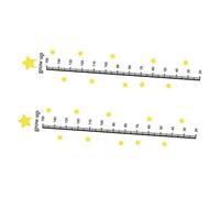 Star Height Measuring Chart Stickers for Kids Rooms, PVC 2 Sheets | Full Colour, Fade Resistant, Measurement Records, No Odour, Kindergarten and Children's Room Decor