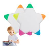 Star Highlighter,Five-Pointed Star Highlighter - 2X Star Shaped Kids Multicolor,Colored Fluorescent Pen Marker Watercolor for Work Notes,