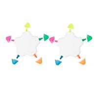 Star Highlighter, Star Shaped Highlighter - 2 x Funny Star Shaped Highlighters for Five-Tip Pen, Fluorescent Pen, School Stationery, Work Pen for and Drawings