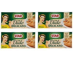Star: "Il Mio Dado Delicato" Bouillon Cubes, Delicate Taste Pack of 4 10-Cubes Boxes, 10g Each Cube [ Italian Import ]