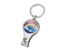 Star in Rainbow Sky Nail Clipper Curved Blades with Nail File Sharp and Sturdy,Nail Clippers for Salon Home Nail Art, Toenail Clippers Pedicure Tools for Feet for Men & Women