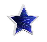 Star Infinity Tunnel Light Mirror Coloured LED's 12" x 12" White
