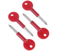 Star Key, 4PCS Universal Window Key for Door and Window Locks, Security Rack Bolt Keys for Fire Door Pipe Well Door Rack Bolt Spare Star Key(Key Length 30mm, Red)