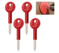 Star Key,4Pcs Universal Window Key Red Star Keys for Simple Doors Windows,Iron Security Rack Bolt Key for Fire Door Pipe Well Door Rack Bolt Spare Star Key (4, Red)