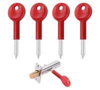 Star Key Window Lock Key,4 PCS Red Star Keys for Simple Doors Windows,Iron Security Rack Bolt Key,Security Bolt Key for Fire Door Pipe Well Door,Simple Doors, Windows(80mm)