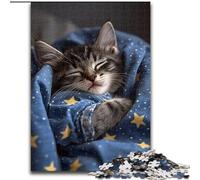 Star Kitten Jigsaw Puzzles for Teenagers 1000 Piece, Help The Brain Exercise Addictive Toys to Cultivate Patience Perfect Decoration (size 26x38cm)