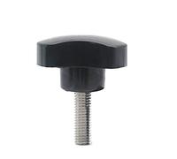 Star Knob Grip M12 x 55mm Male Thread Triangle Head Screw Clamping Knobs Handle Tightening Screw Black