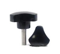 Star Knobs M5 x 50mm Triangle Head Screw Clamping Nuts Knob Grips Female Thread Bakelite Handle Black