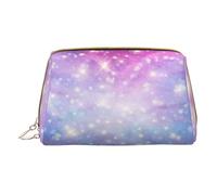 Star Light Print Makeup Bag Portable Leather Waterproof Cosmetic Bag Clutch Makeup Brush Bag (6.7x4.3in)