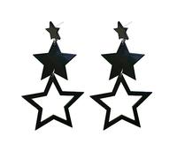 Star Long Dangle Earrings for Women Lucky Hollow Pendant Exaggerated Sparkly Wedding-Decor Big for Women