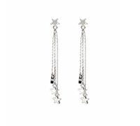 Star Long Tassel Dangle Earrings for Women Shooting Star Earrings Meteor Lucky Star Pearl Drop Earrings Jewelry, L, Zinc, no inlay