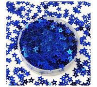 Star Loose Sequins Bead 20g Blue Glitter Star Table Confetti,Star Confetti with Hole,Metallic Foil Stars for Sewing Dresses,Stage Decorations(About 4000 Pieces)