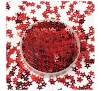Star Loose Sequins Bead 20g Red Glitter Star Table Confetti,Star Confetti with Hole,Metallic Foil Stars for Sewing Dresses,Stage Decorations(About 4000 Pieces)