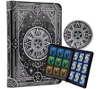 Star Mage Trading Card Binder - 9 Pocket Ringless TCG Binder, 3D PU Leather - Premium 432 Side-Loading Pockets - Perfect Storage Holder for MTG, and Many TCG & Trading Card Collections (Blue Jewel)