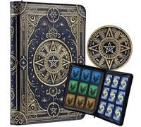 Star Mage Trading Card Binder - 9 Pocket Ringless TCG Binder, 3D PU Leather - Premium 432 Side-Loading Pockets - Perfect Storage Holder for MTG, and Many TCG & Trading Card Collections (Blue Jewel)