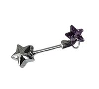 Star Magic Wand Cubic Zirconia Stud Earrings Stylish Star Wall Zirconia Tube, one size, As described