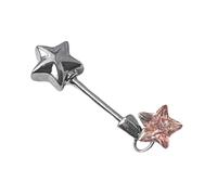 Star Magic Wand Cubic Zirconia Stud Earrings Stylish Star Wall Zirconia Tube, one size, As described