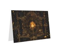 Star Map Code Patterned Dark Green Greeting Card (with Envelope) | 6x4 inches - Perfect for Thanksgiving, Birthdays, Weddings, Holiday Parties