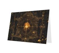 Star Map Code Patterned White Greeting Card (with Envelope) | 6x4 inches - Perfect for Thanksgiving, Birthdays, Weddings, Holiday Parties