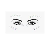 Star Mermaid Gems Sparkly Temporary Rhinestone Sticker Cosplay Mermaid Halloween Face Decoration 3D Crystal Sticker For Carnival Music Festival Party