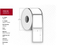 Capture 35000252 Direct Thermal Black Mark Labels 70 x 30mm (x17), 25mm Core, White, Uncoated, Permanent, 670 per Roll (4 Rolls)