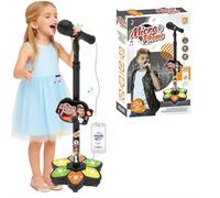 Star Microphone with Stand, 2026 New Karaoke Machine Toy, Adjustable Height The All in One Microphone Toy with LED Lights, Prop for Birthday Parties Singing