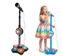 Star Microphone with Stand, All-in One Microphone Toy, 2026 New Karaoke Machine Toy with Music & Light, Adjustable Height 5 in 1 Kids Karaoke Microphones for Christmas and Birthday (Black)