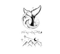 Star - Moon and Plant Style Temporary Tattoo,Lasts To 15 Days New Technology Magic Waterproof Semi Permanent Sticker.(02)