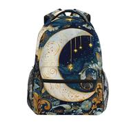Star Moon Astrology Rucksack Large Backpack Causal School Bag For Treeking Work Hunting 29X40Cm
