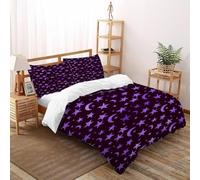 Star Moon Bedding Set 3D Design Space Theme Duvet Cover Set Microfiber Quilt Cover Universal for All Seasons with Pillowcase Double（200x200cm）