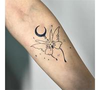Star Moon Butterfly Waterproof Semi-Permanent And Long-Lasting 2 Weeks Temporary Tattoo Stickers For Men And Women Finger Chest Arm Back(5pcs)