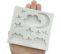 Star Moon Clouds Shaped Silicone Fondant Molds, Molds for DIY Cake Fondant Cookie Cloud Fondant Mold Moon for Candy Baking Sugar Cakes Decorating Candy Making Supplies Pastry and Baking Molds