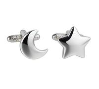Star & Moon Cufflinks - Onyx Art CK232 Mens Wedding Novelty Gift Astrology Cuffs In Premier Life Packaging